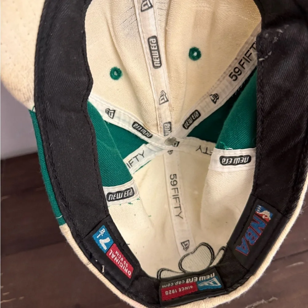 Boston Celtics Lucky Leprechaun NewEra 59FIFTY Fitted Hat Green Cream Size 7 1/8